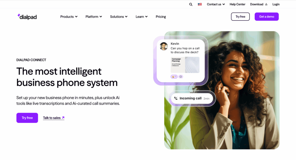 Dialpad landing page