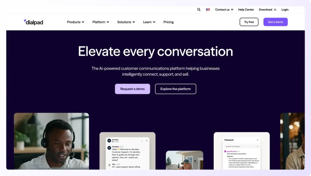 dialpad landing page