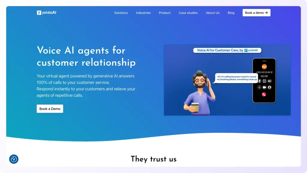 yelda landing page